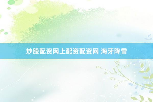 炒股配资网上配资配资网 海牙降雪